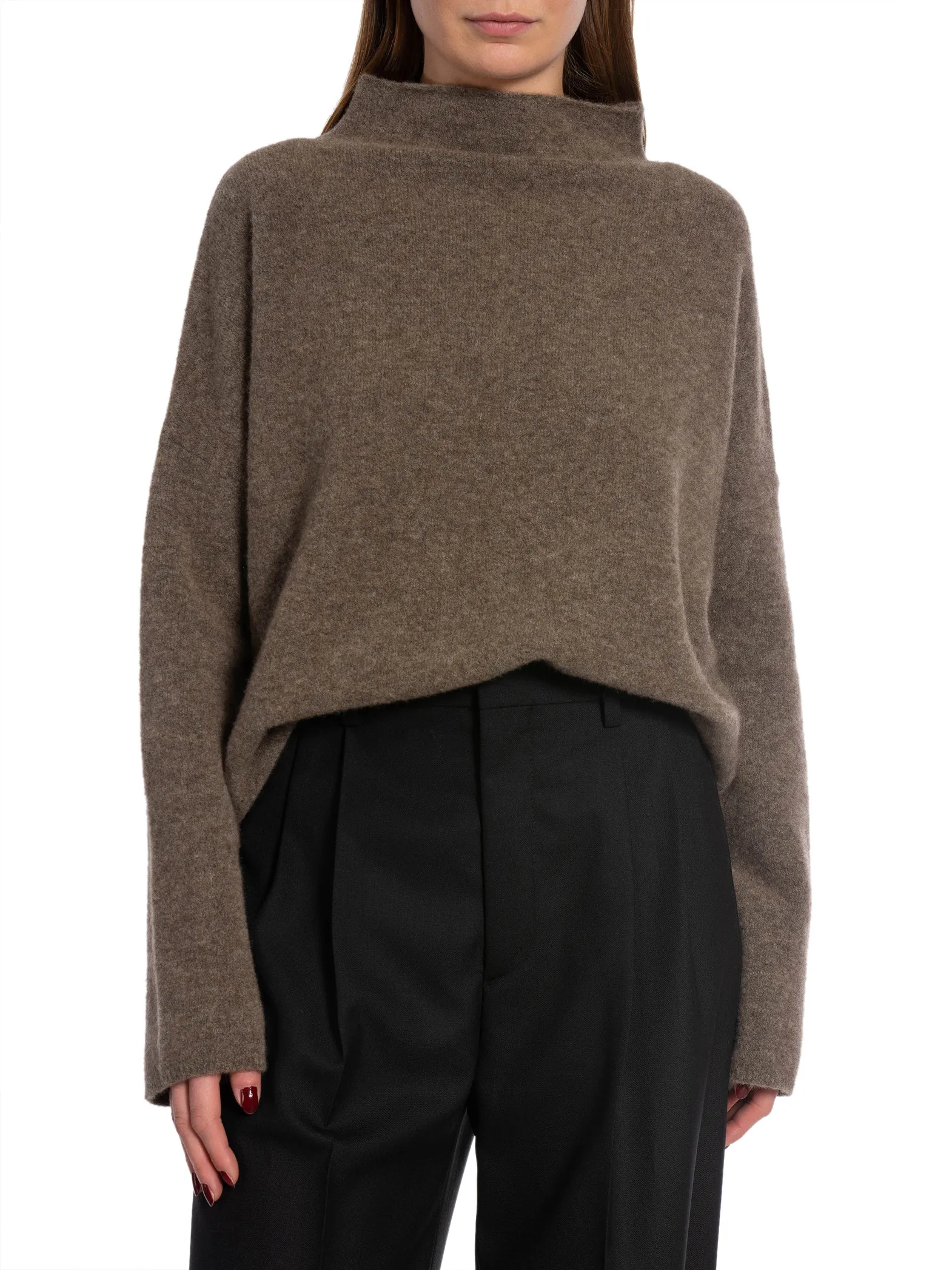 FILIPPA K SWEATER MIKA YAK FUNNELNECK DARK TAUPE MELANGE