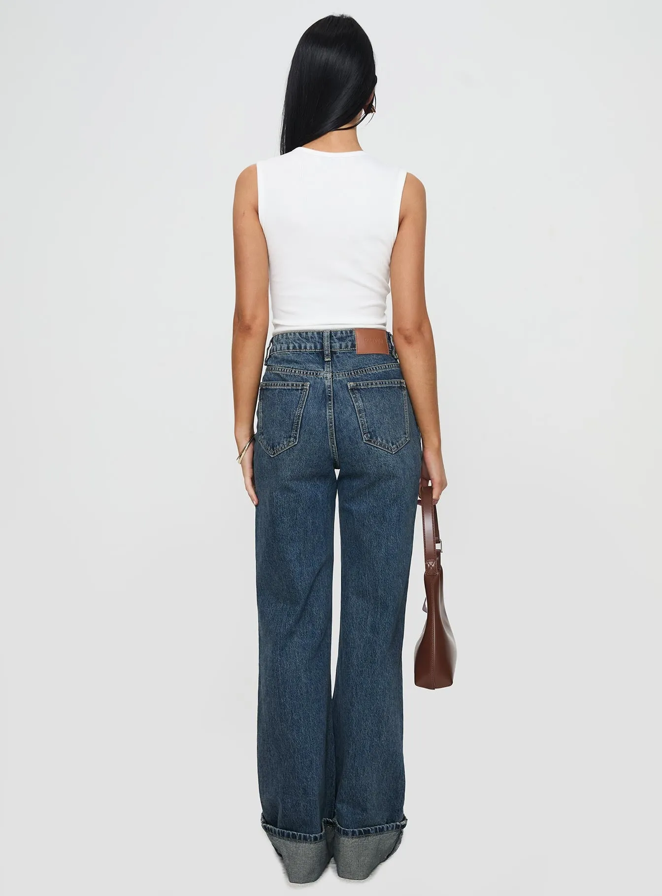 Florida Keys Cuffed Jeans Mid Blue