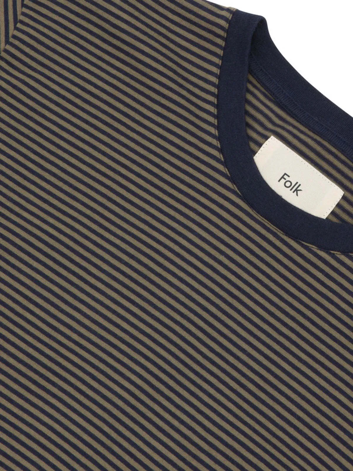 Folk 1x1 Stripe Tee - Navy/Sage