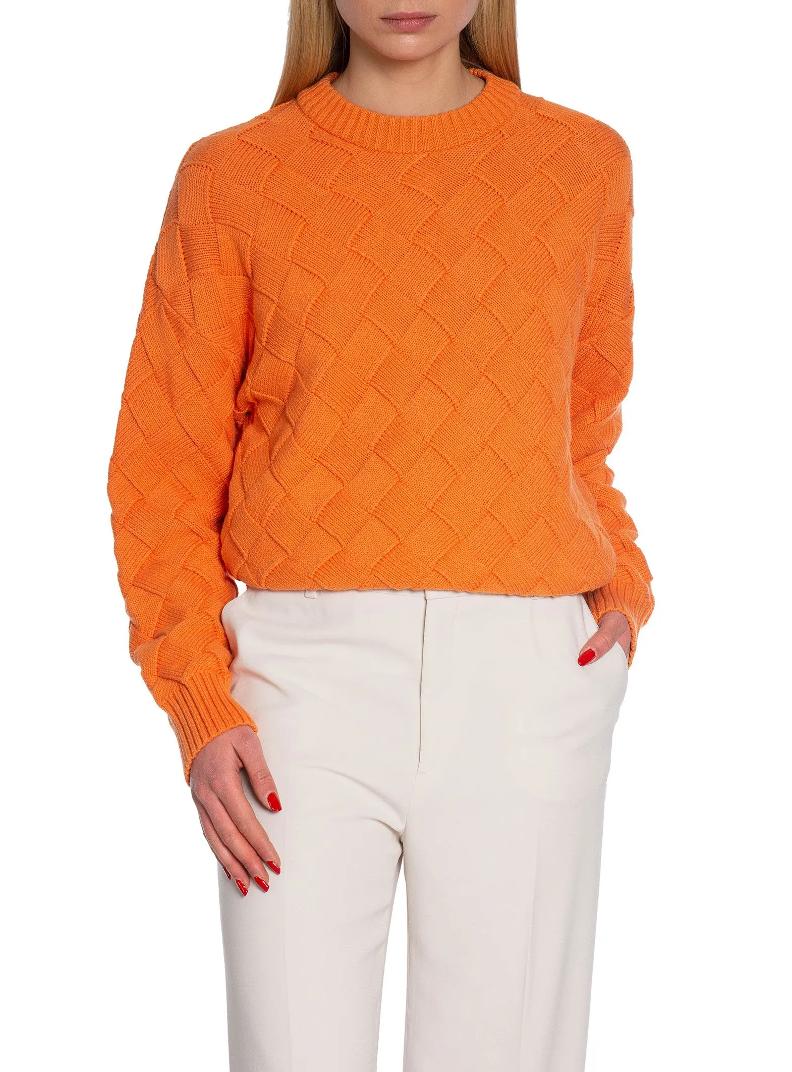 GANT SWEATER D2. WEAVE KNIT APRICOT ORANGE