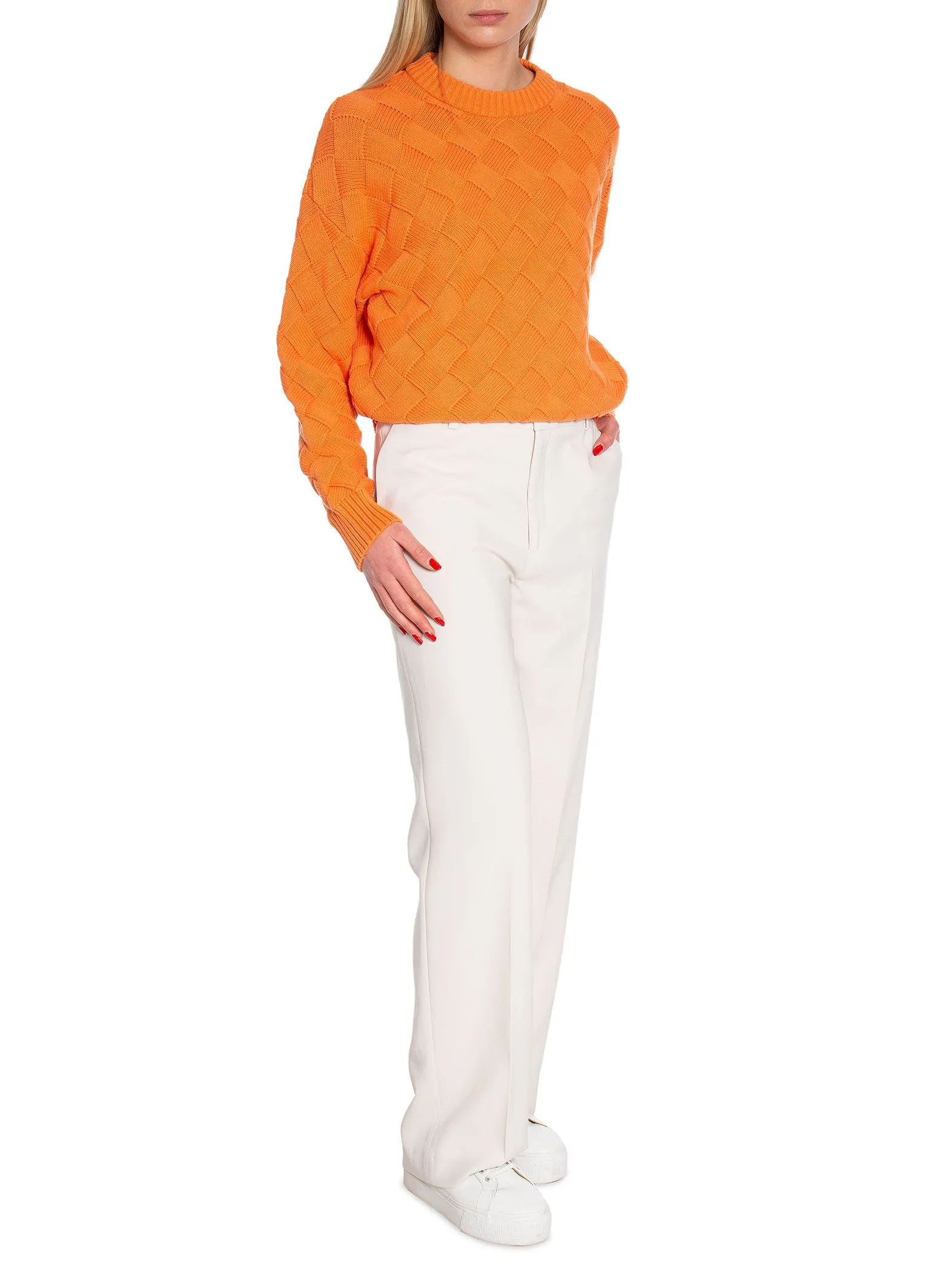 GANT SWEATER D2. WEAVE KNIT APRICOT ORANGE