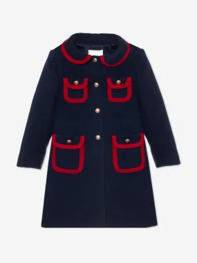 Girls Felted Coat in Navy