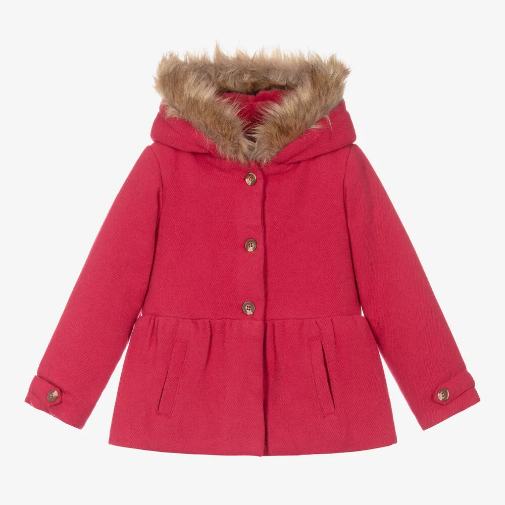 Girls Red Hooded Coat