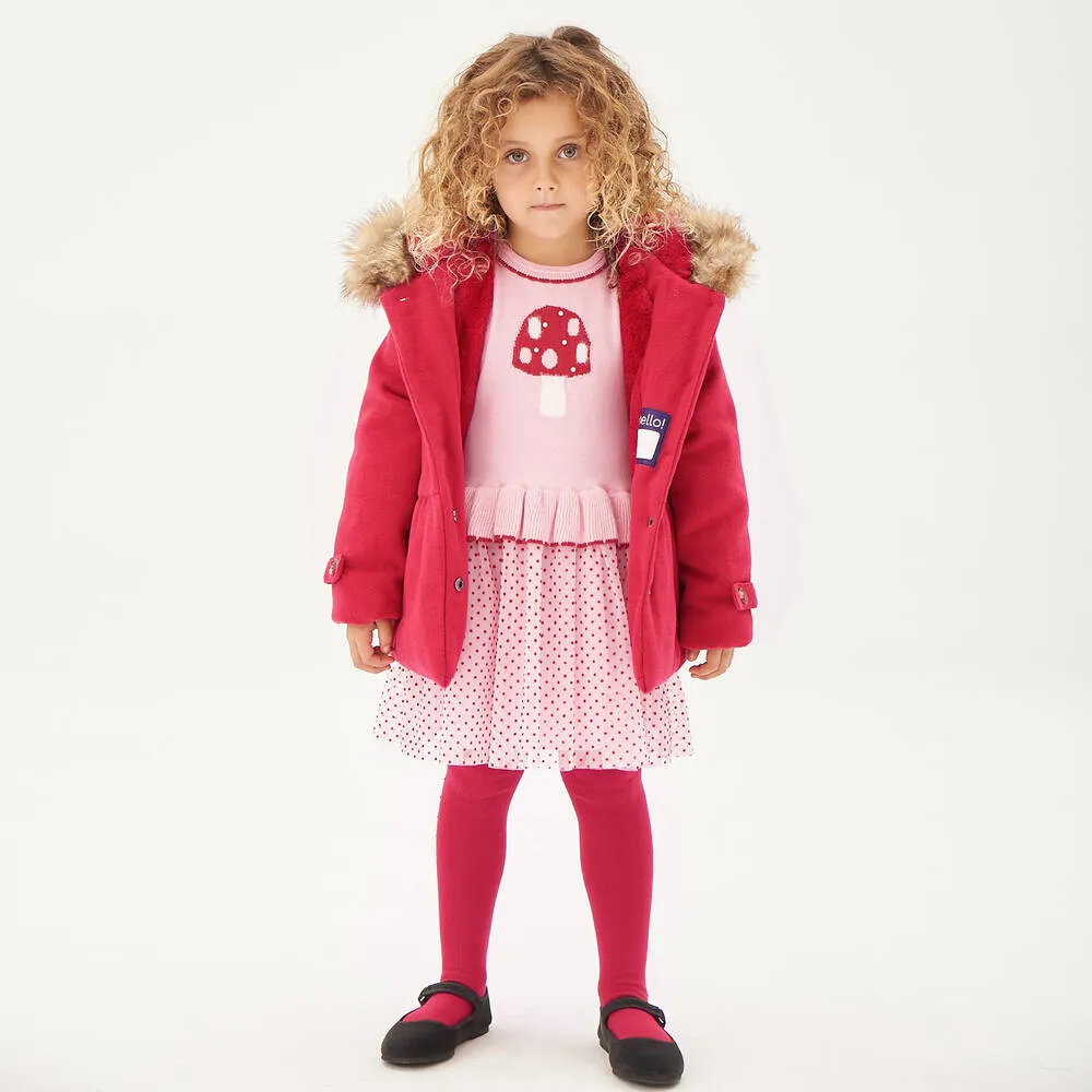 Girls Red Hooded Coat