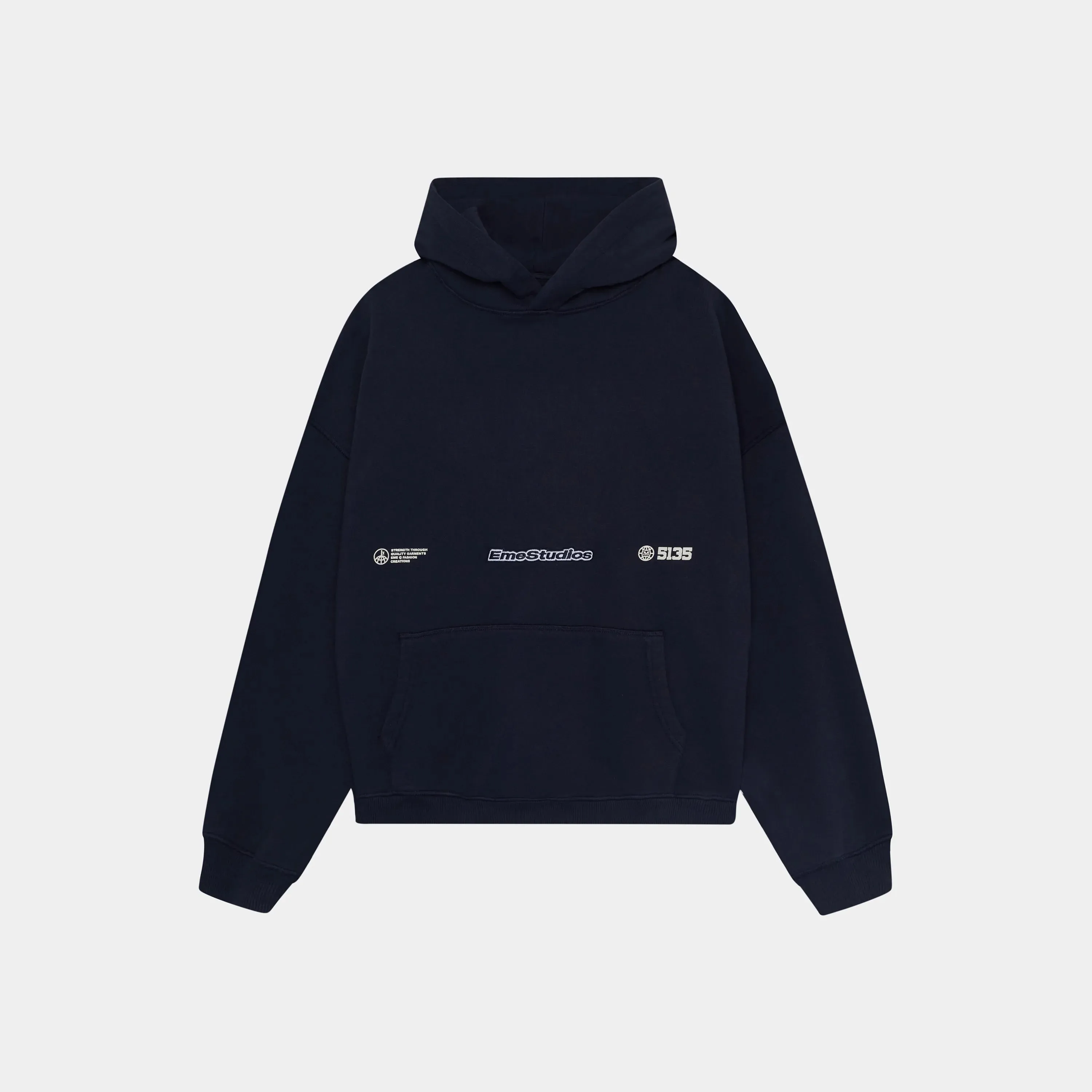 Grin Dark Navy Oversized Hoodie