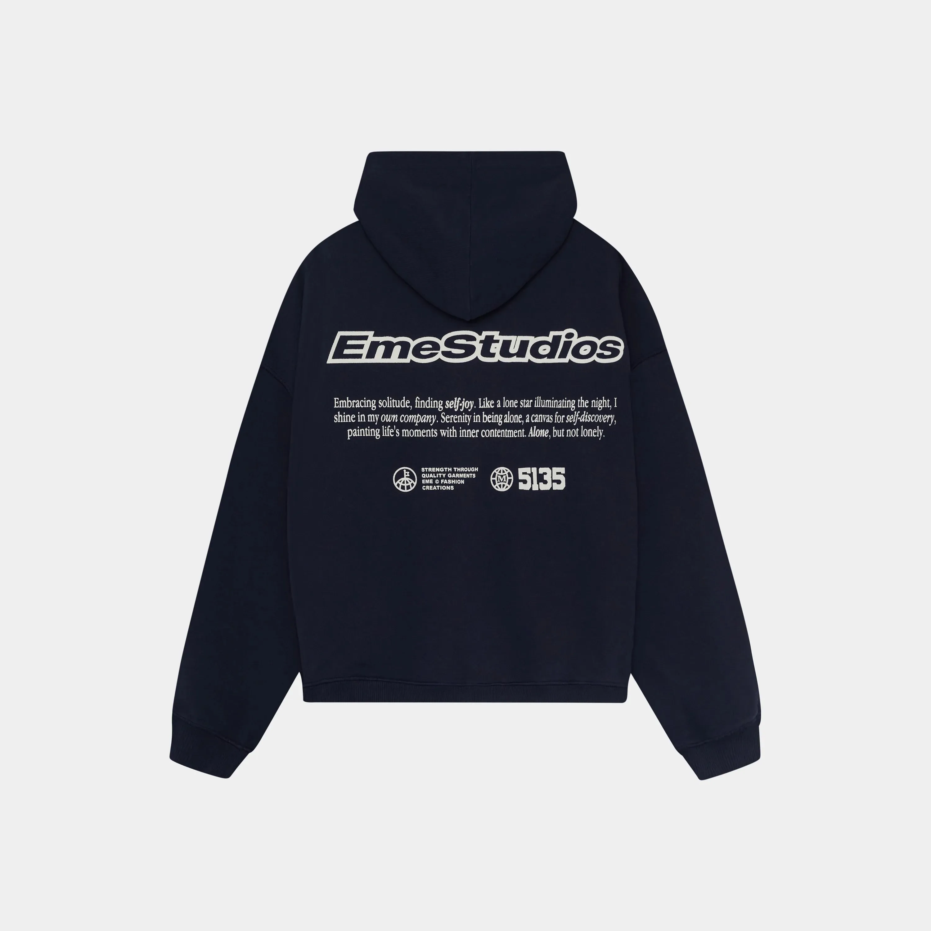 Grin Dark Navy Oversized Hoodie