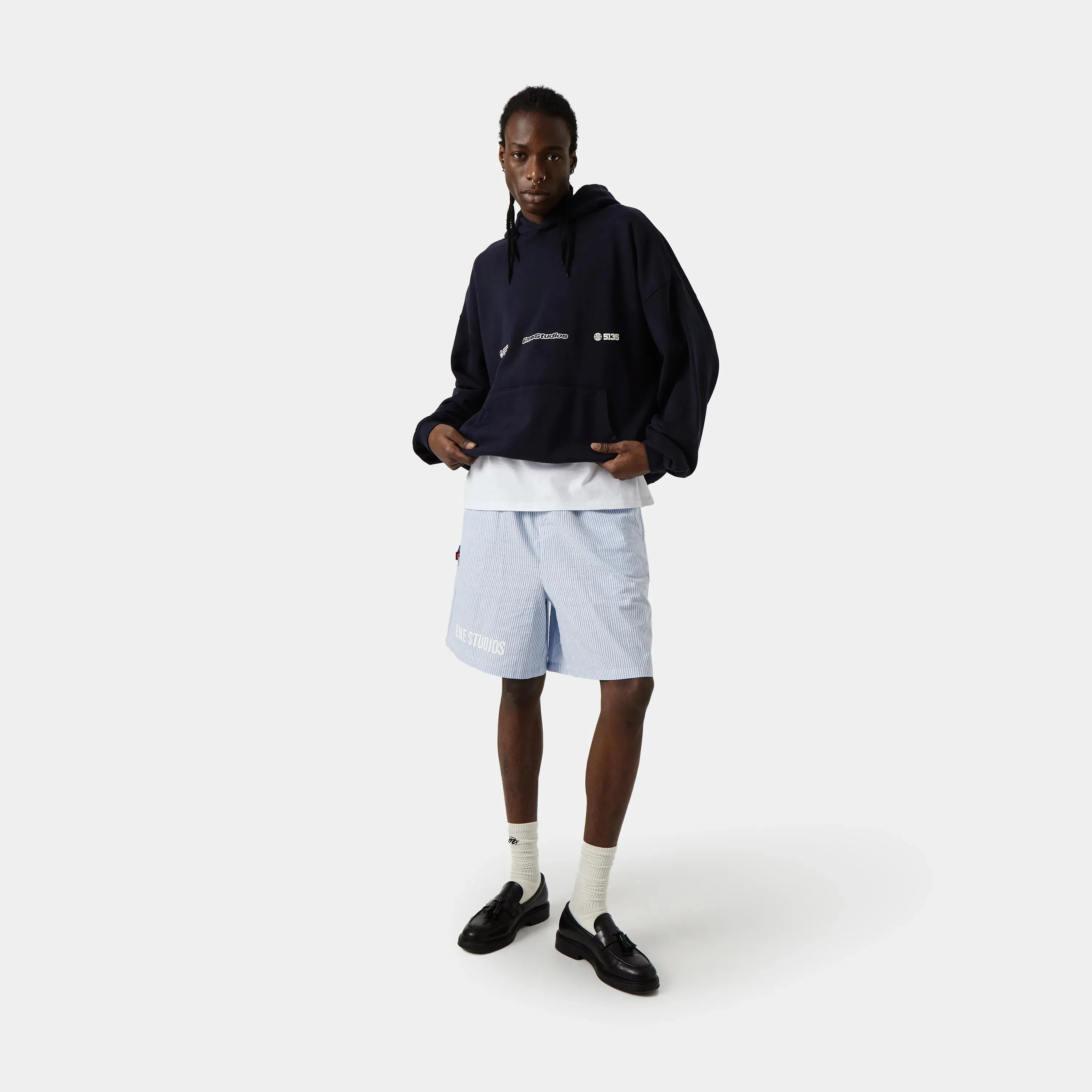 Grin Dark Navy Oversized Hoodie