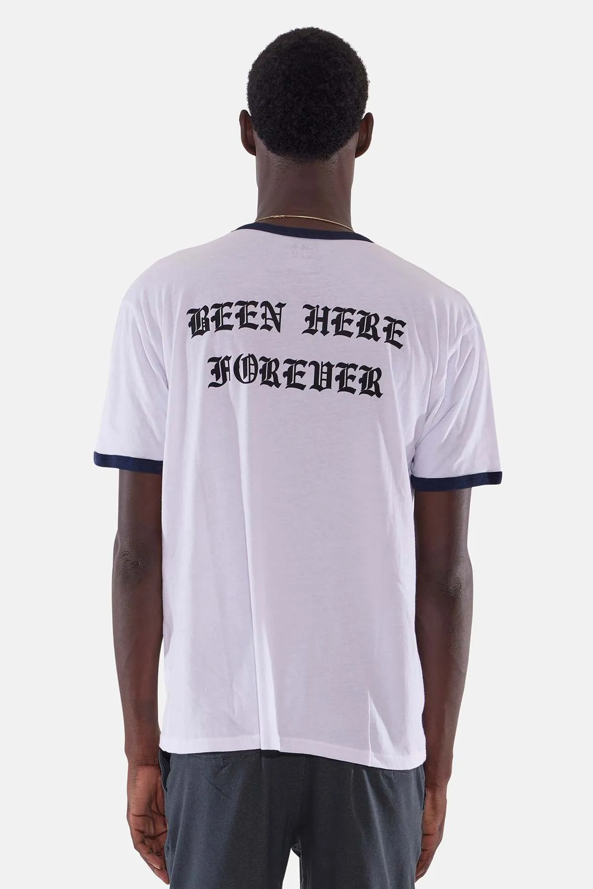 Hamptons Been Here Forever Ringer Tee - White/Navy