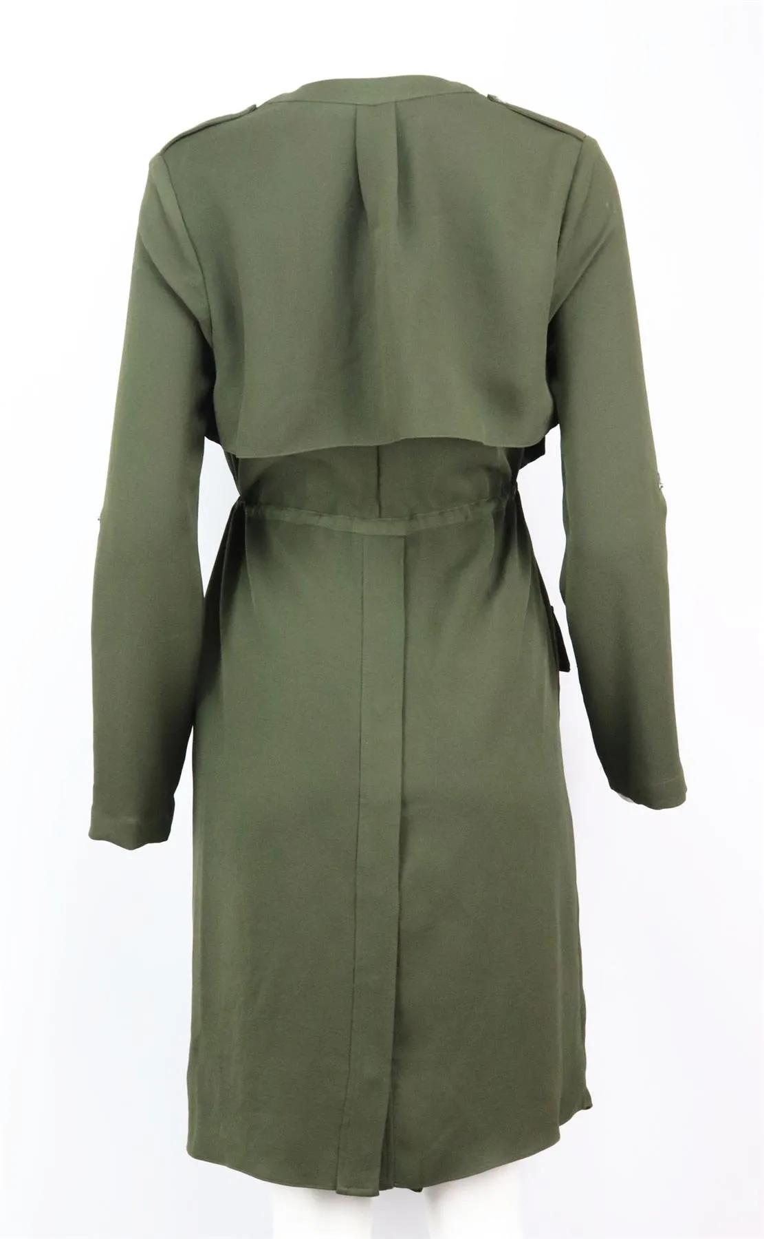 HAUTE HIPPIE ASYMMETRIC WOVEN TRENCH COAT SMALL