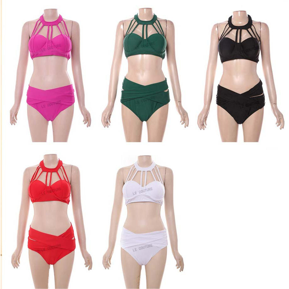 High Waist Push Up Bandage Bikini