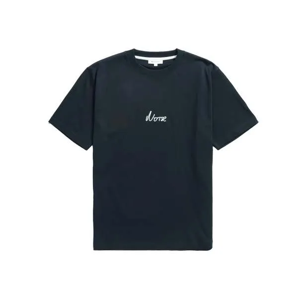 Johannes Organic Chain Stitch Tee - Dark Navy