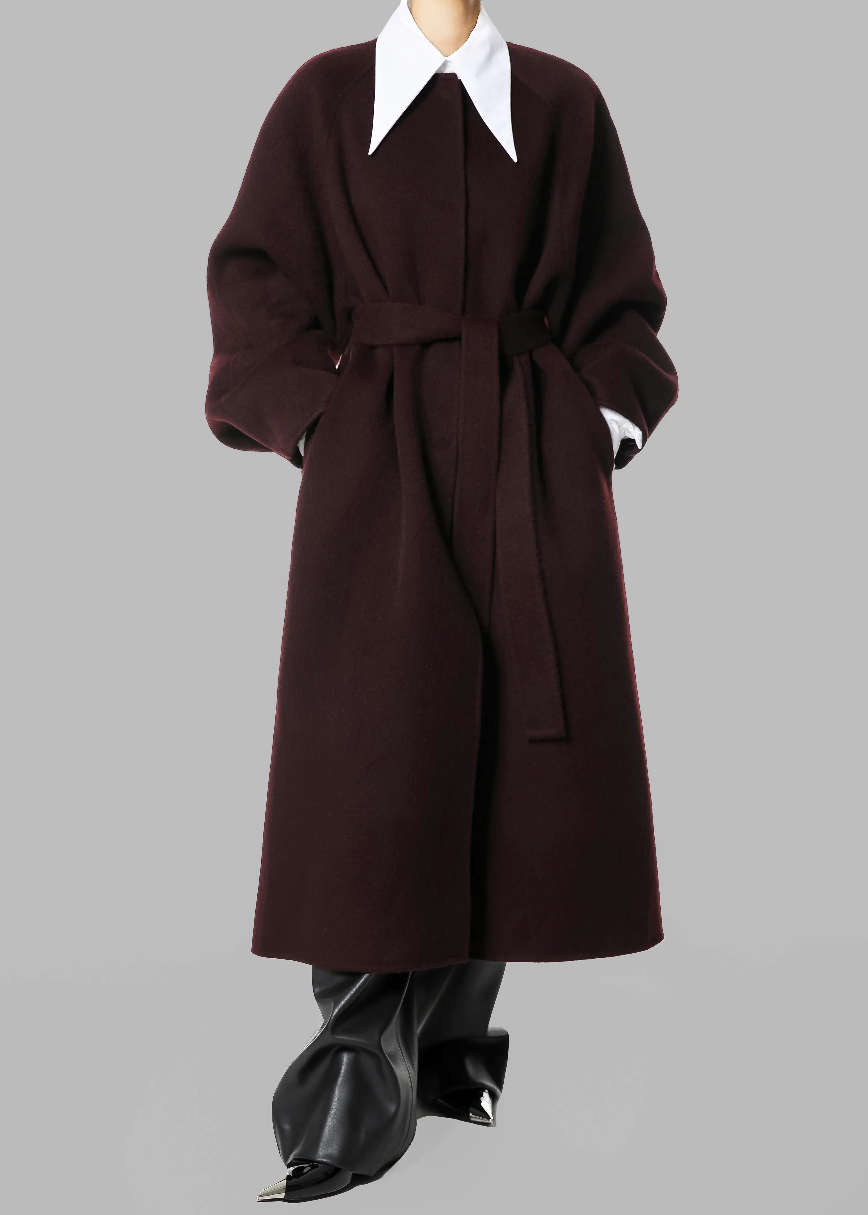 Leon Wool Coat - Burgundy