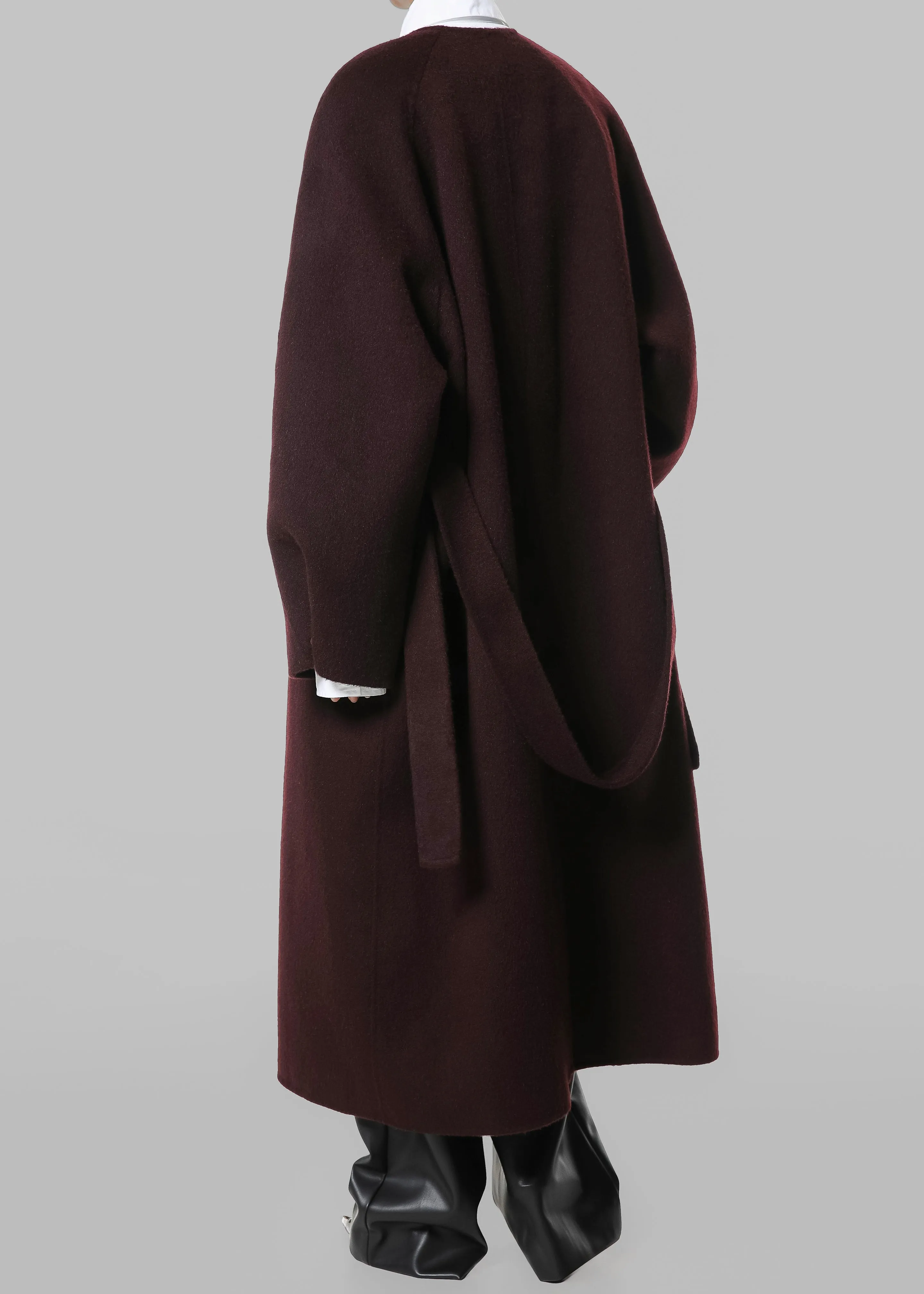 Leon Wool Coat - Burgundy