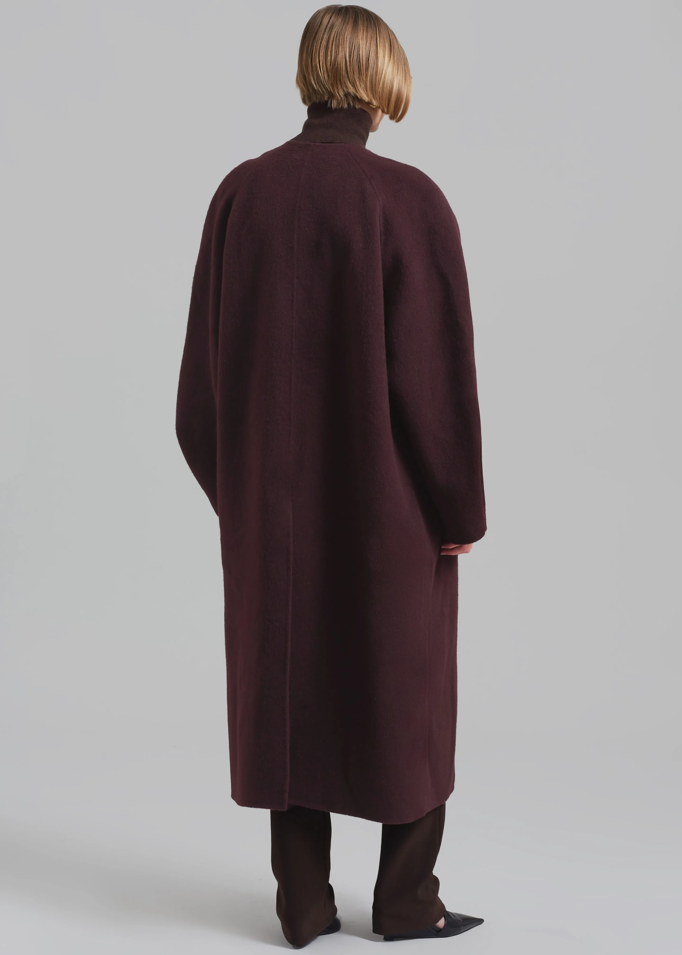 Leon Wool Coat - Burgundy