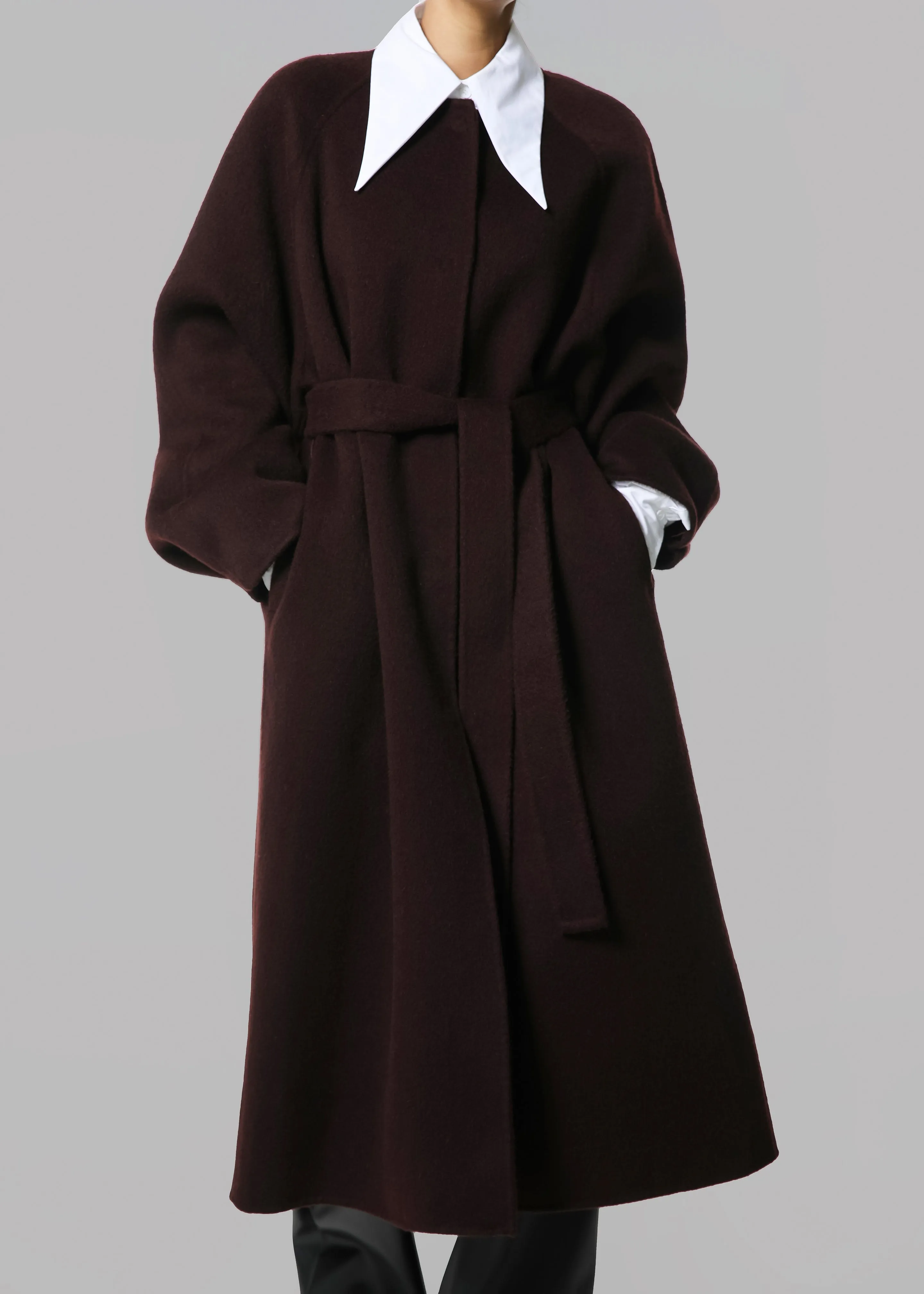 Leon Wool Coat - Burgundy