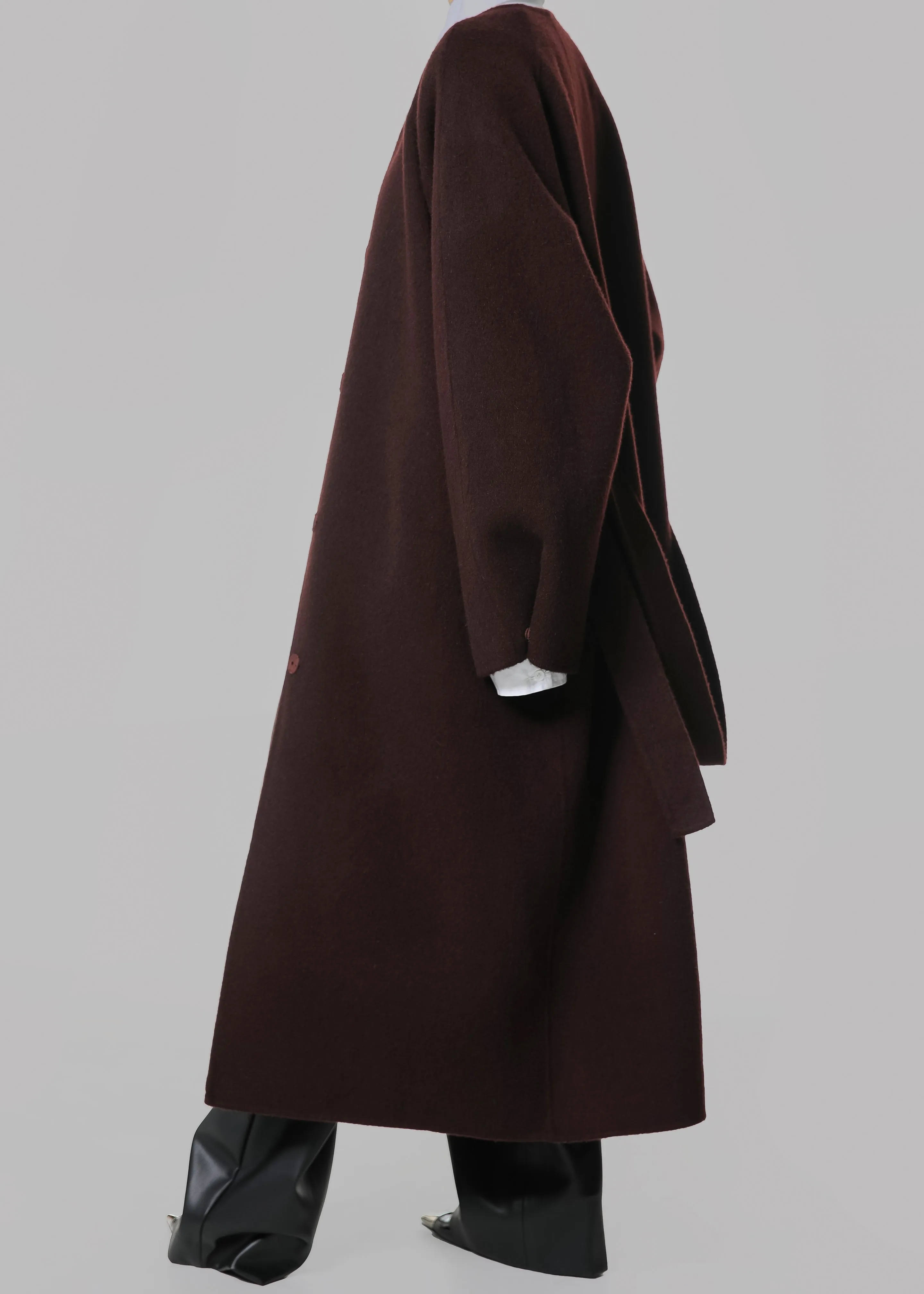 Leon Wool Coat - Burgundy