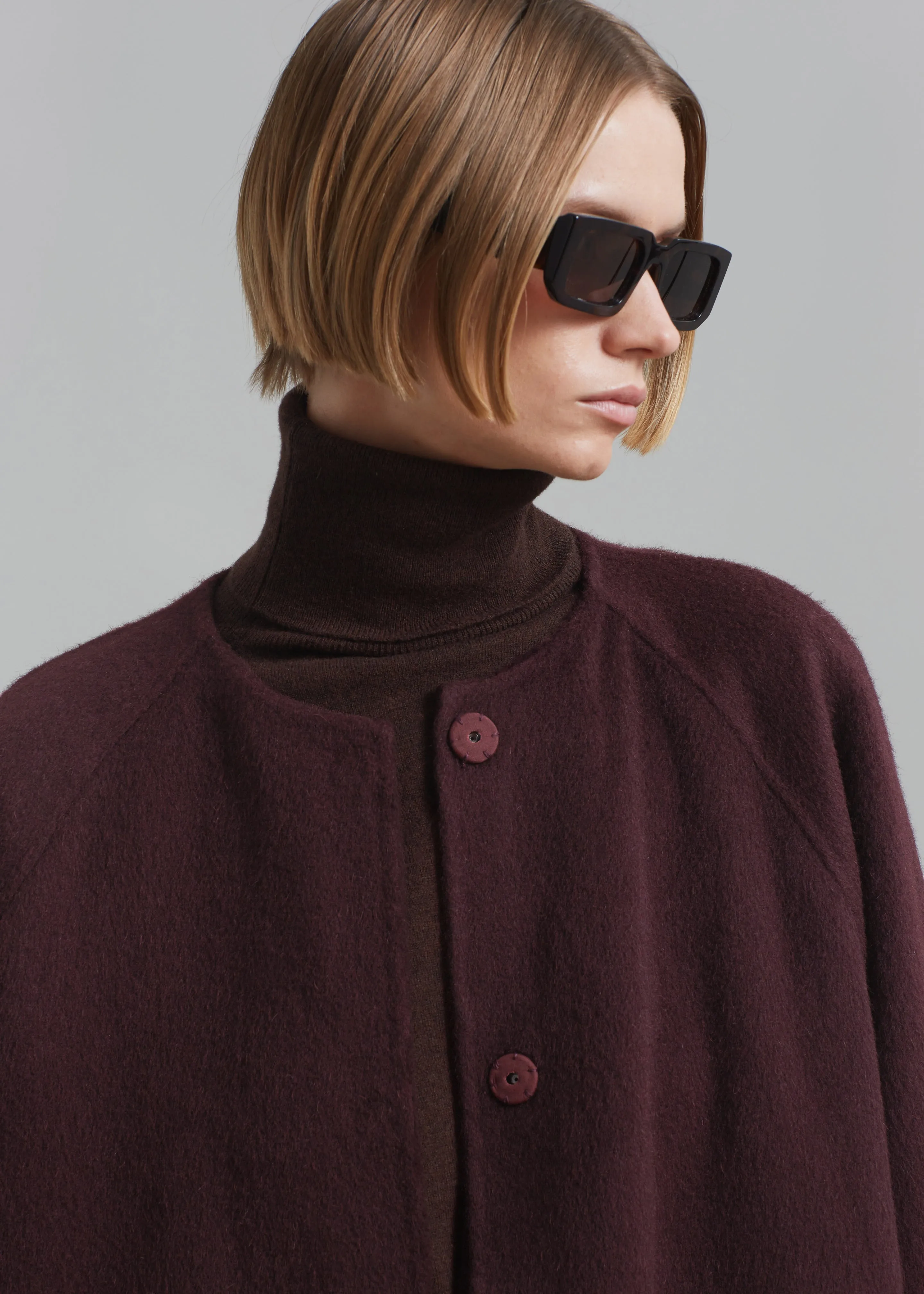 Leon Wool Coat - Burgundy