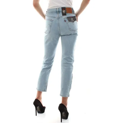 Levi’s 501 crop denim light blue