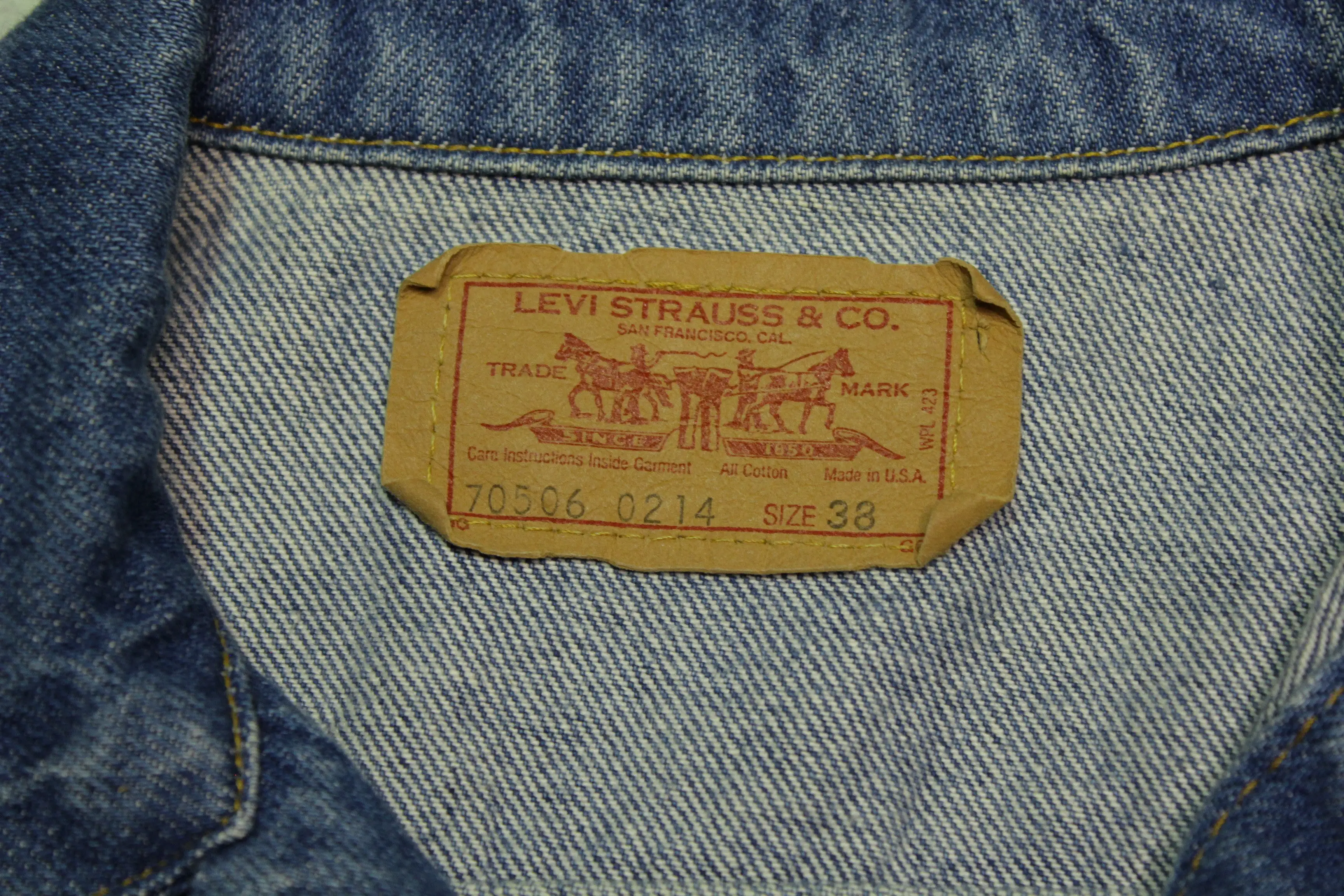 Levis Strauss & Co 70506 0214 Vintage 80's Denim 4 Pocket Jean Jacket