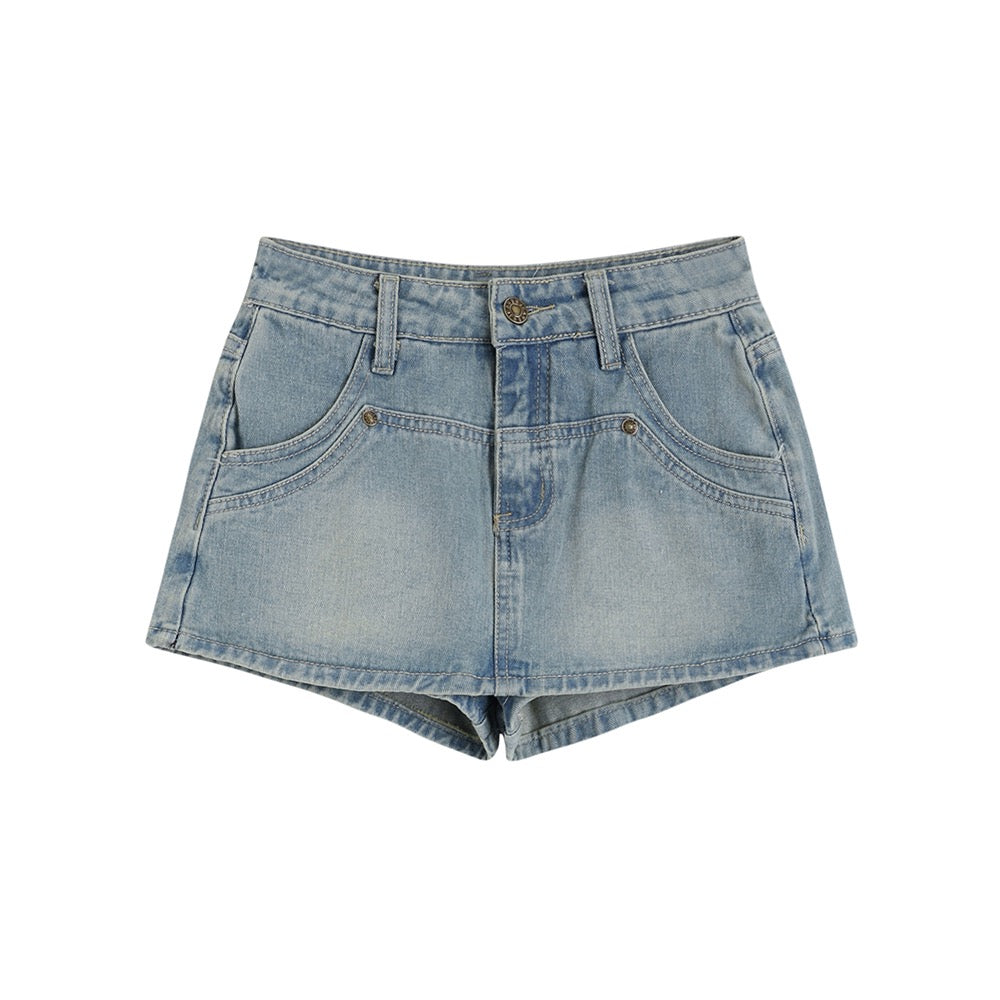 Light Mini Denim Skort