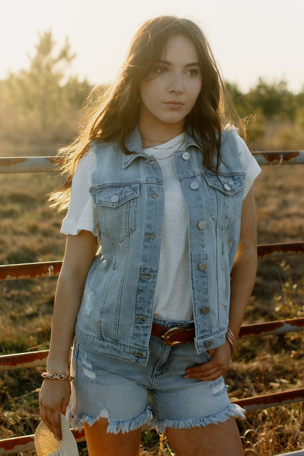 Light Wash Denim Vest