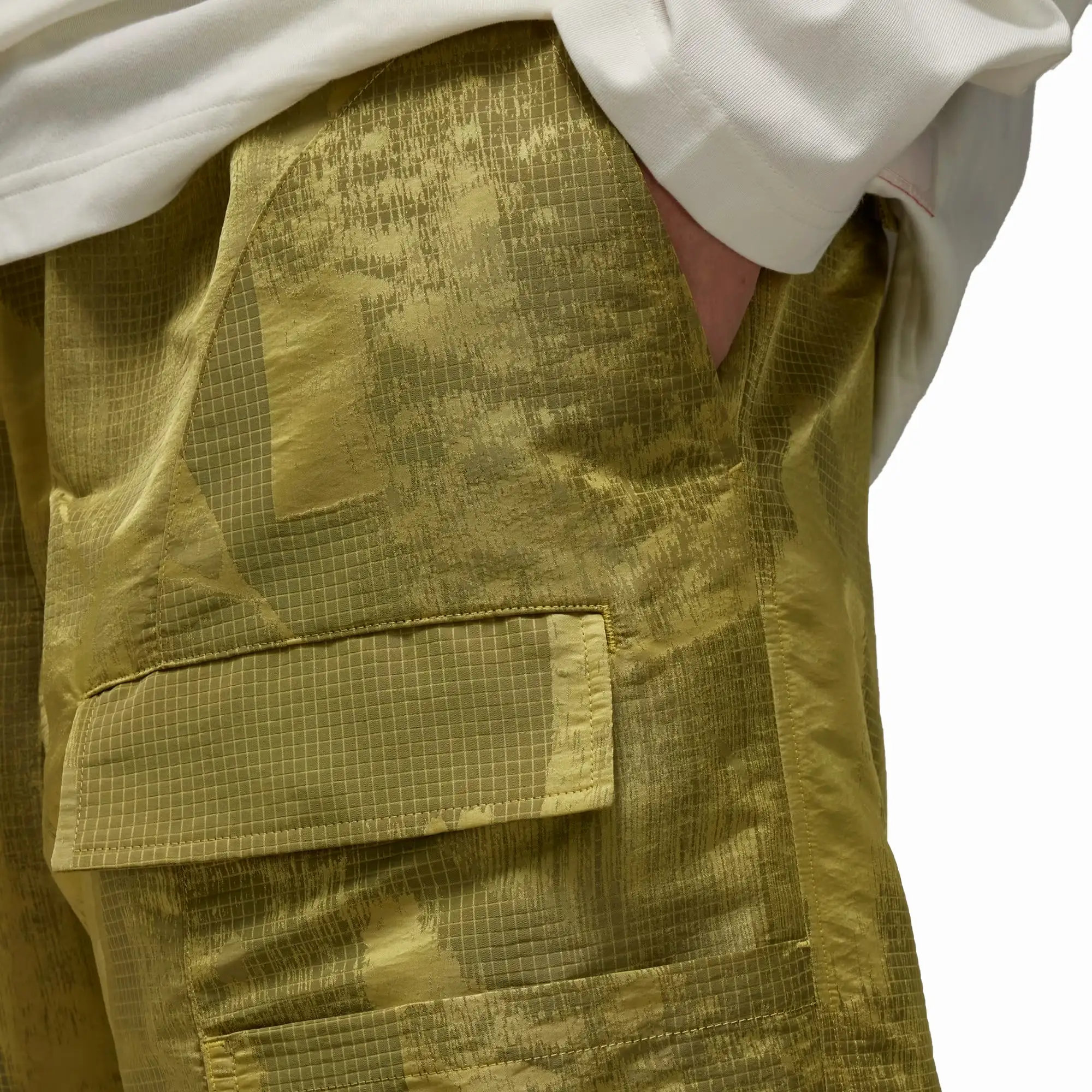 LINED JACQUARD RIPSTOP PANTS 'YELLOW/BLACK'