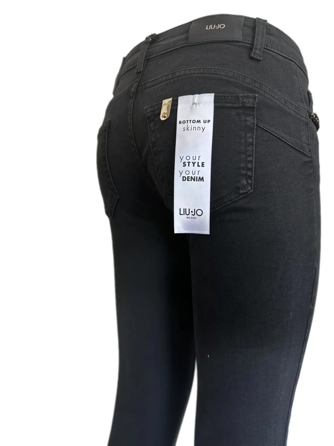 Liujo Jeans – UF3001 D4376 – Skinny bottom Up – Col. Nero Con Catena