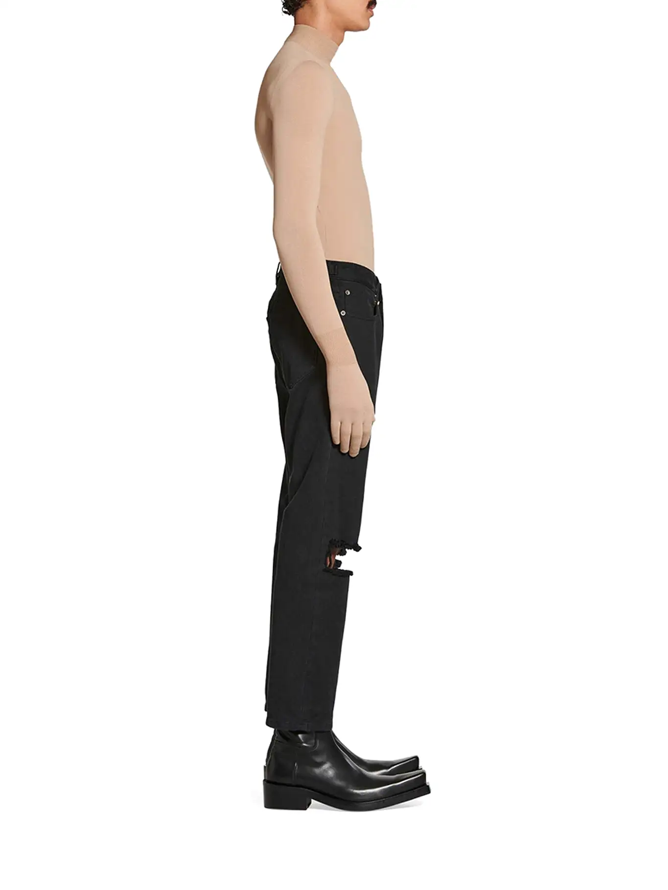 LOOSE FIT BUCKLE PANTS IN BLACK