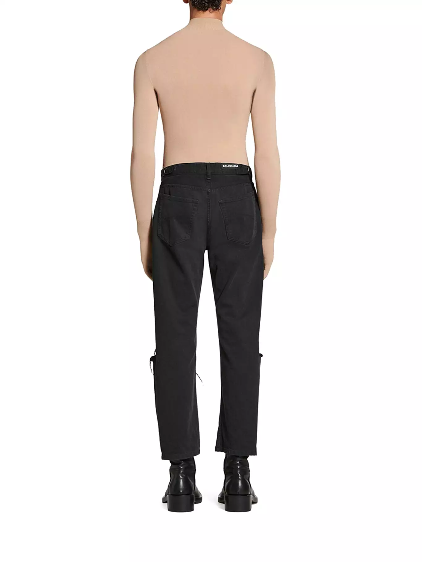 LOOSE FIT BUCKLE PANTS IN BLACK