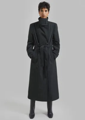 Low Classic Padded Sleek Long Coat - Charcoal