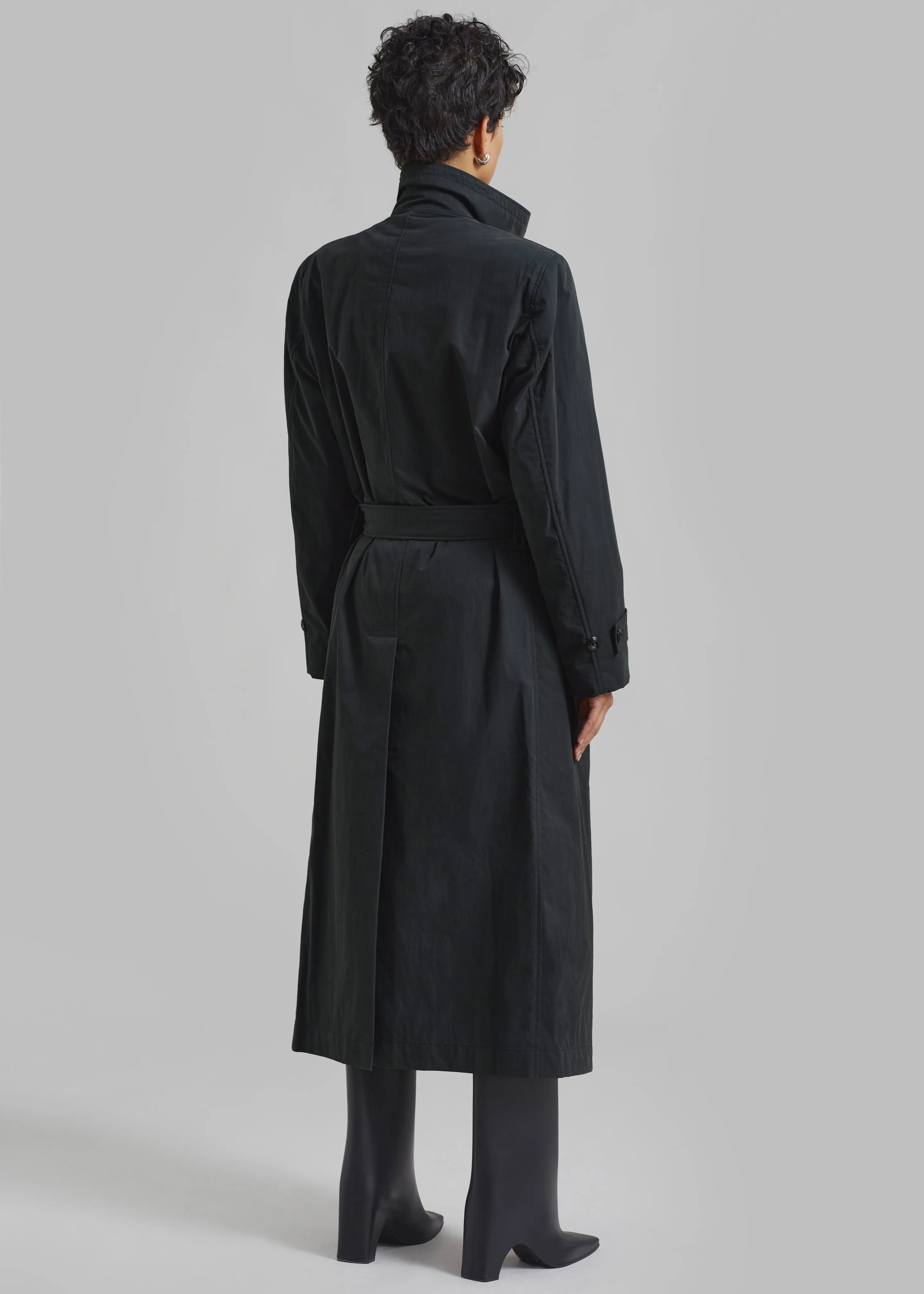 Low Classic Padded Sleek Long Coat - Charcoal