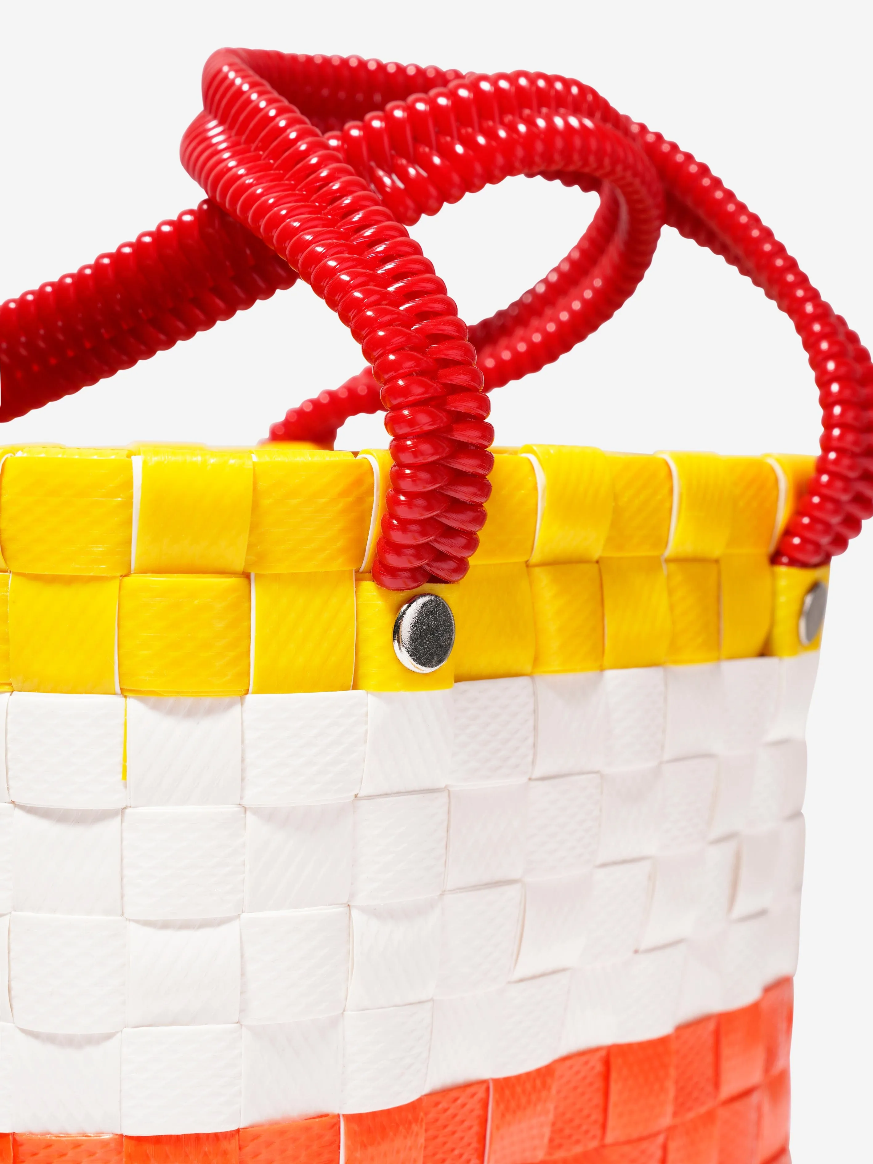 MARNI Girls Basket Tote Bag in White