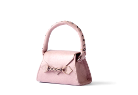 MARTE EGELE BLUSH MICRO ESE TOP HANDLE, Handwoven, magnetic closure, and Inside Open Pocket Handbag