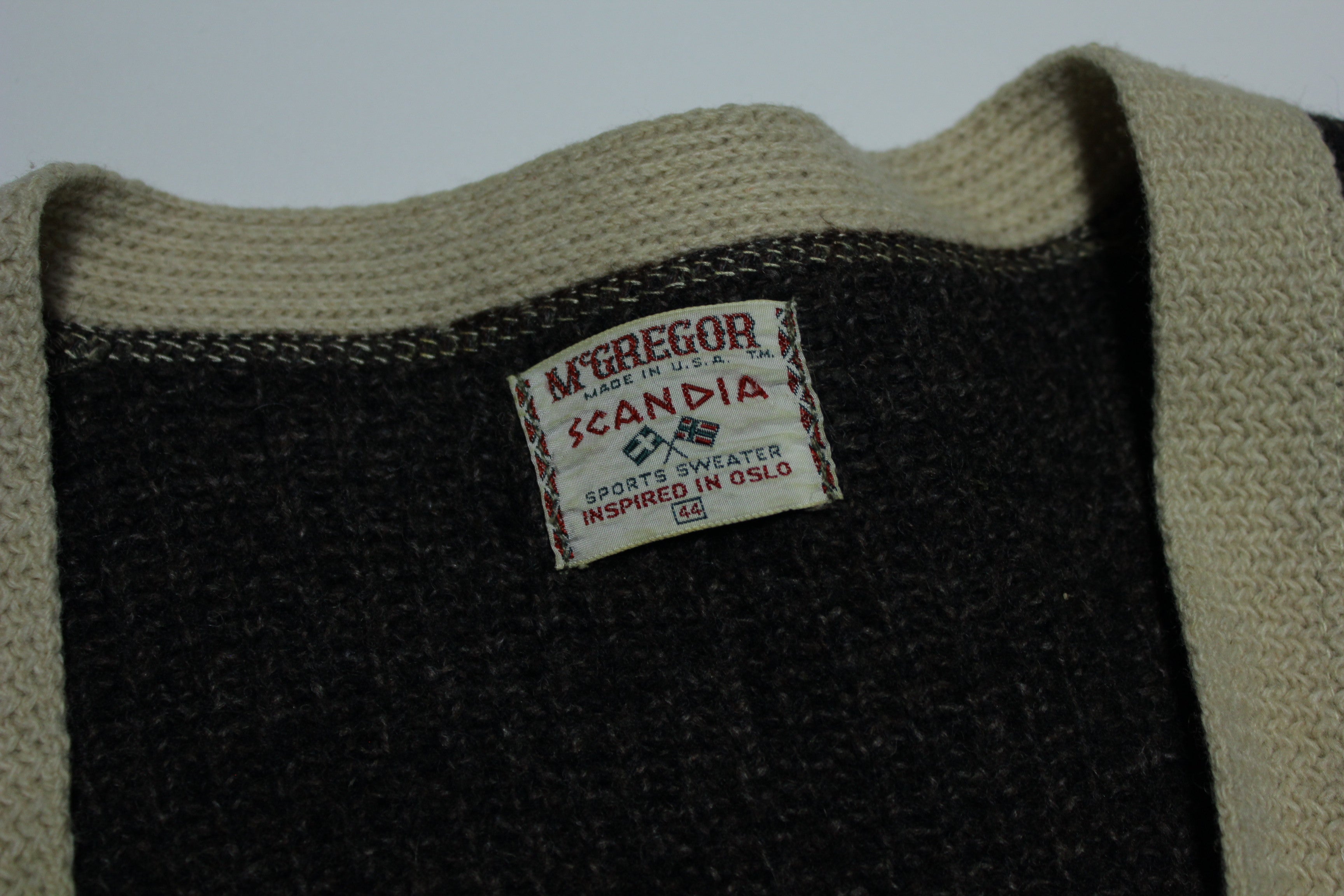 McGregor Scandia Made in USA Inspired In Oslo Vintage 60's Cardigan Sweater