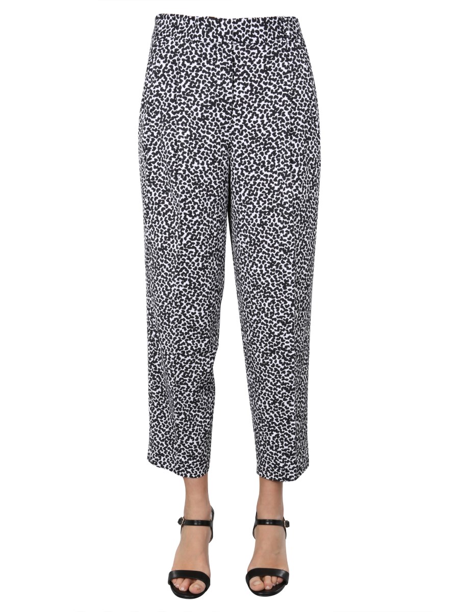 MICHAEL BY MICHAEL KORS      PANTALONE STRAIGHT FIT CON STAMPA LEOPARDATA 