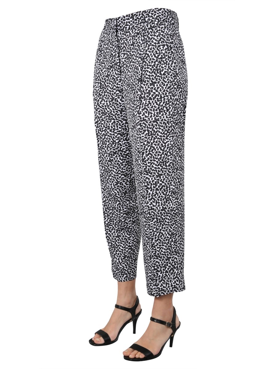 MICHAEL BY MICHAEL KORS      PANTALONE STRAIGHT FIT CON STAMPA LEOPARDATA 