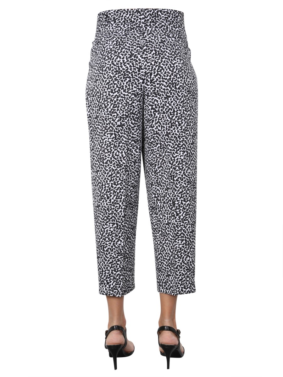 MICHAEL BY MICHAEL KORS      PANTALONE STRAIGHT FIT CON STAMPA LEOPARDATA 