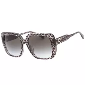 Michael Kors 0MK2183U Sunglasses Pattern Black MK Glitter Logo/Grey Gradient Women's