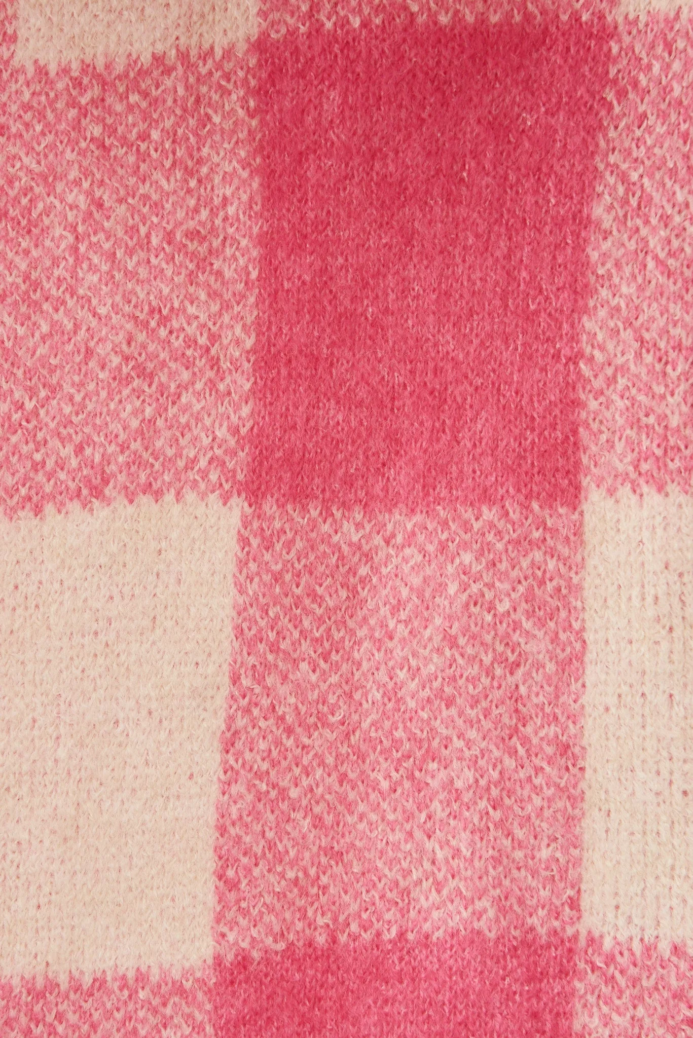 Morden Knit Cardigan In Pink Gingham Wool Blend