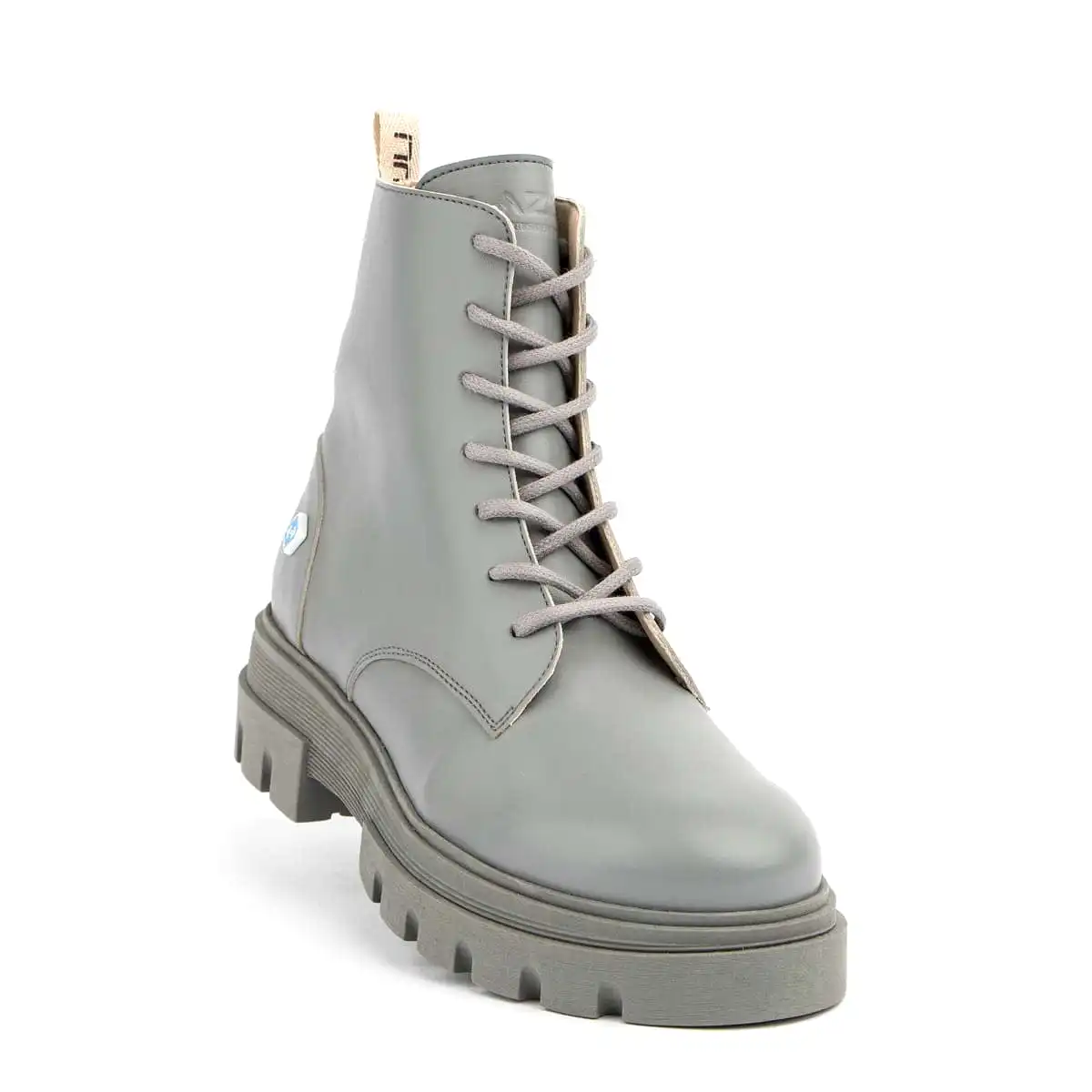 My Combat Corn Leather Vegan Boots | Grey