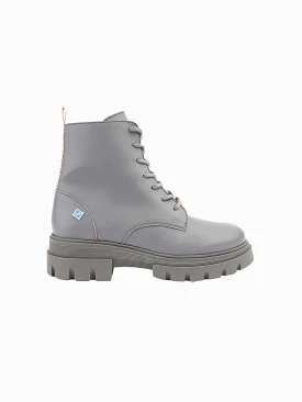 My Combat Corn Leather Vegan Boots | Grey