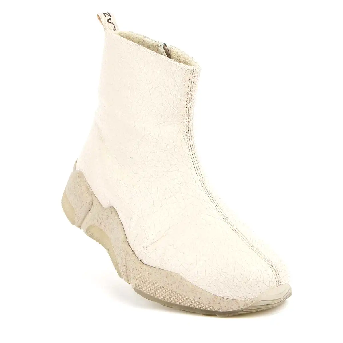 My Knit Crack Corn Vegan Leather Boots | Beige