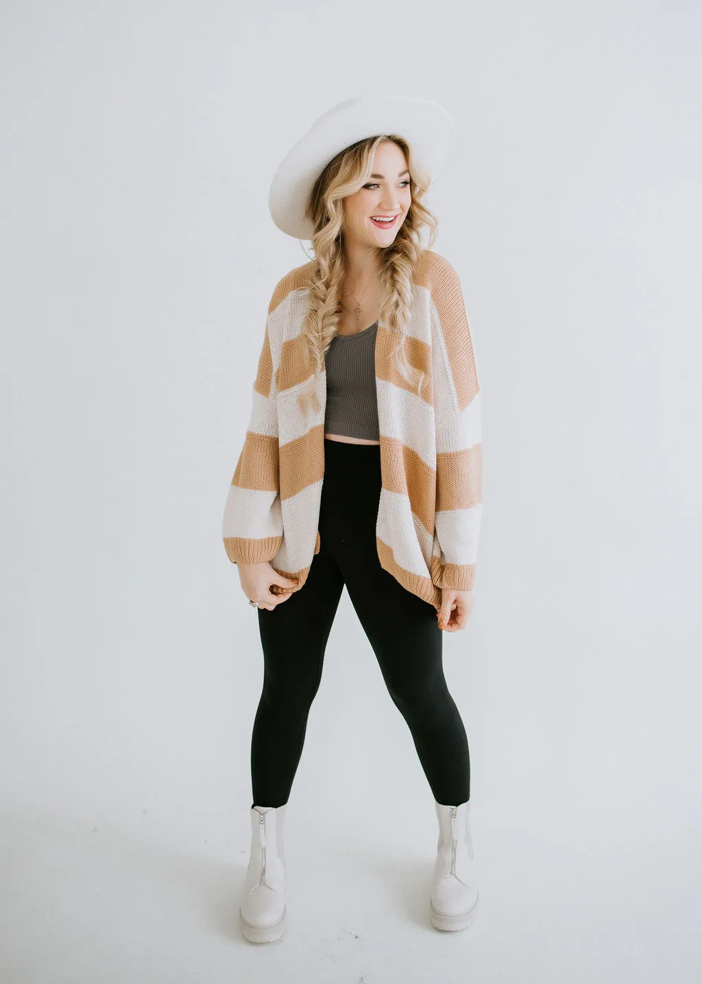 Nevaeh Striped Open Cardigan