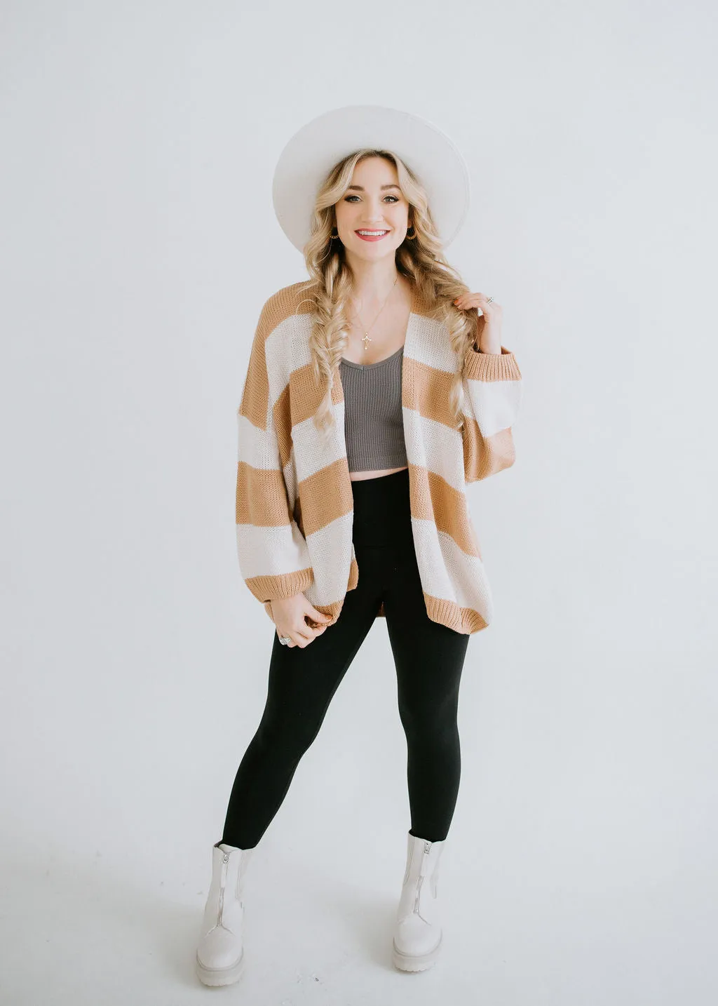 Nevaeh Striped Open Cardigan