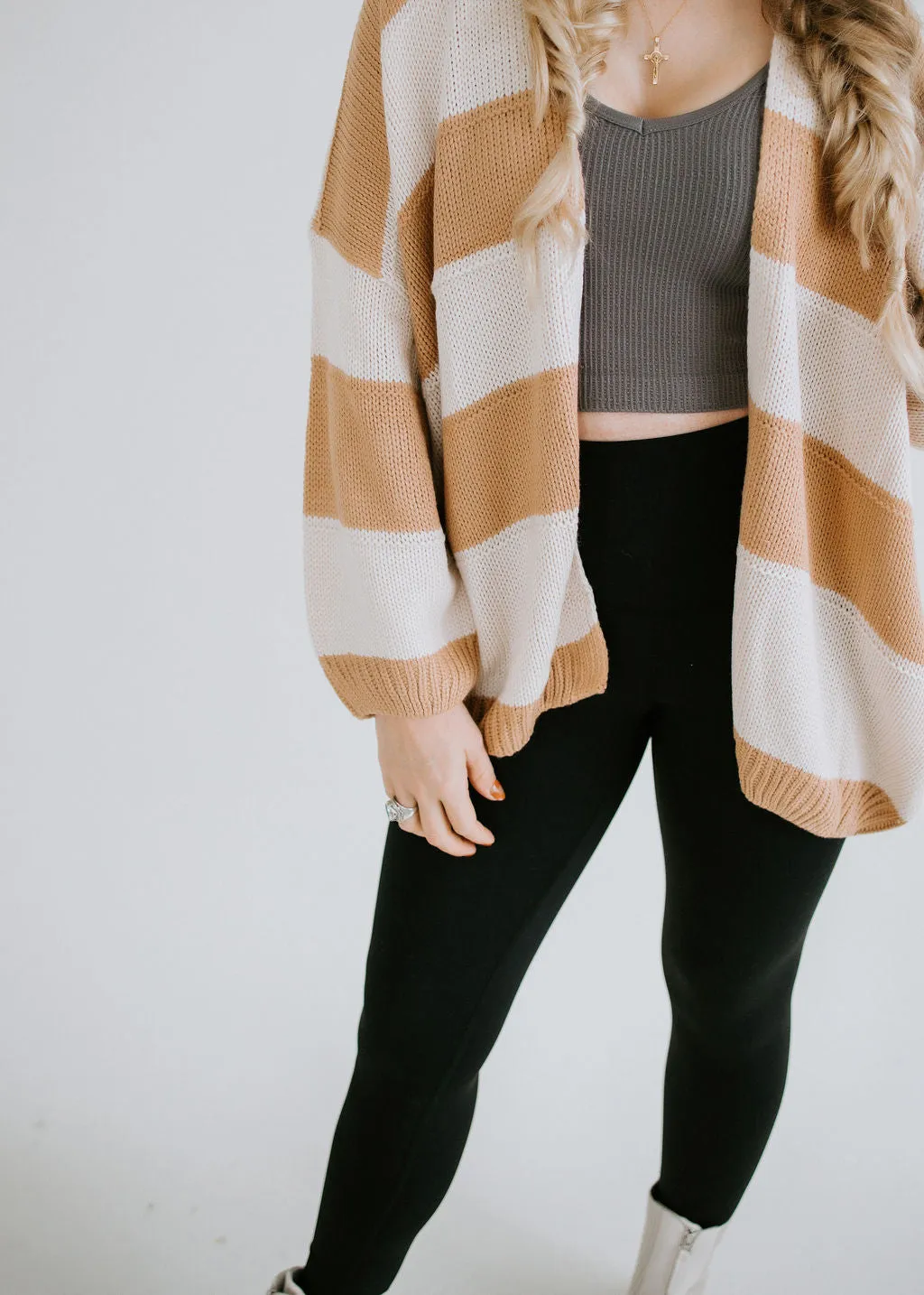 Nevaeh Striped Open Cardigan