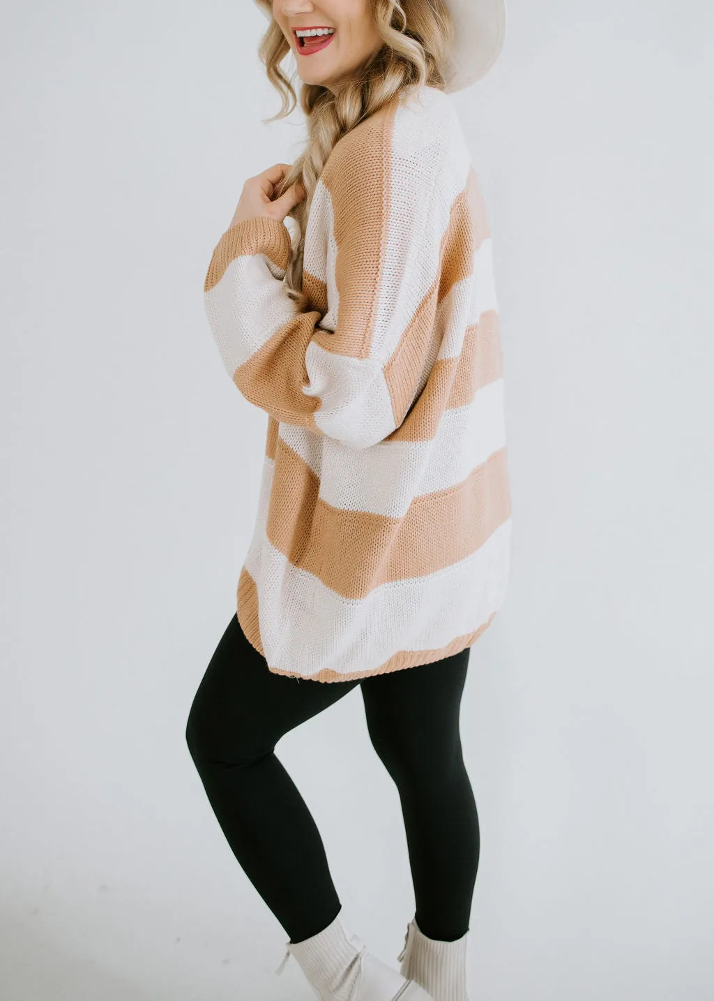 Nevaeh Striped Open Cardigan