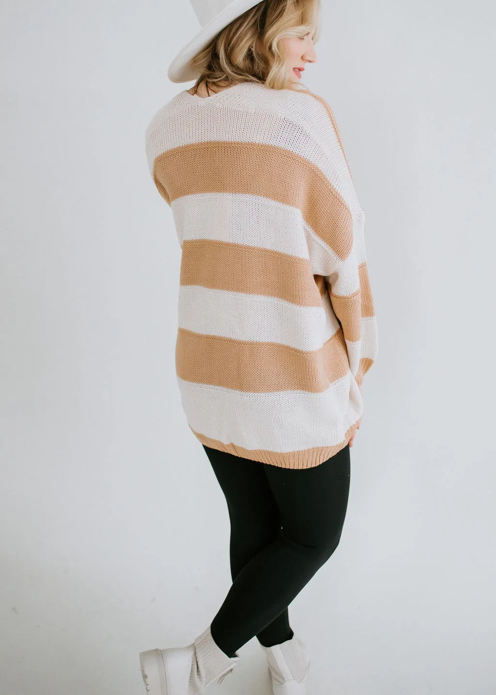 Nevaeh Striped Open Cardigan