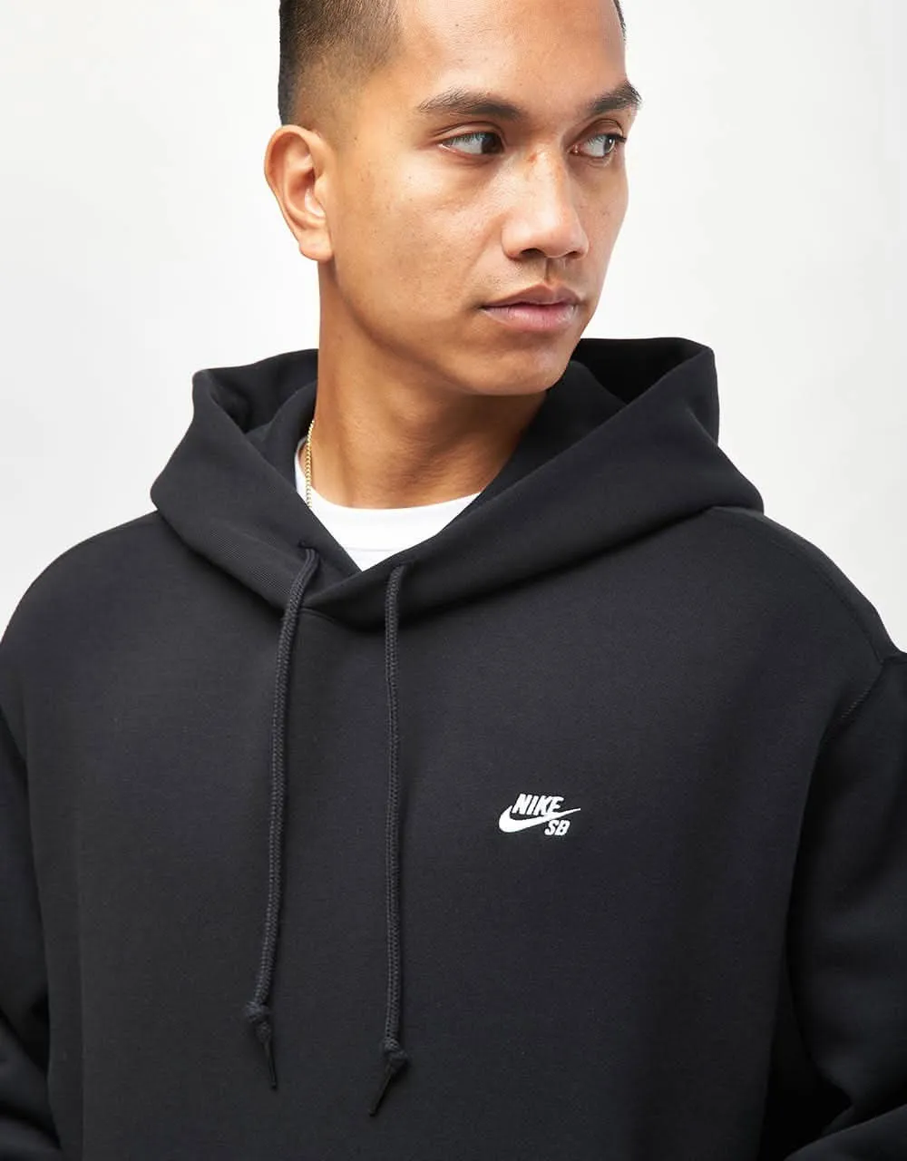 Nike SB Essential Logo Pullover Hoodie - Black/White