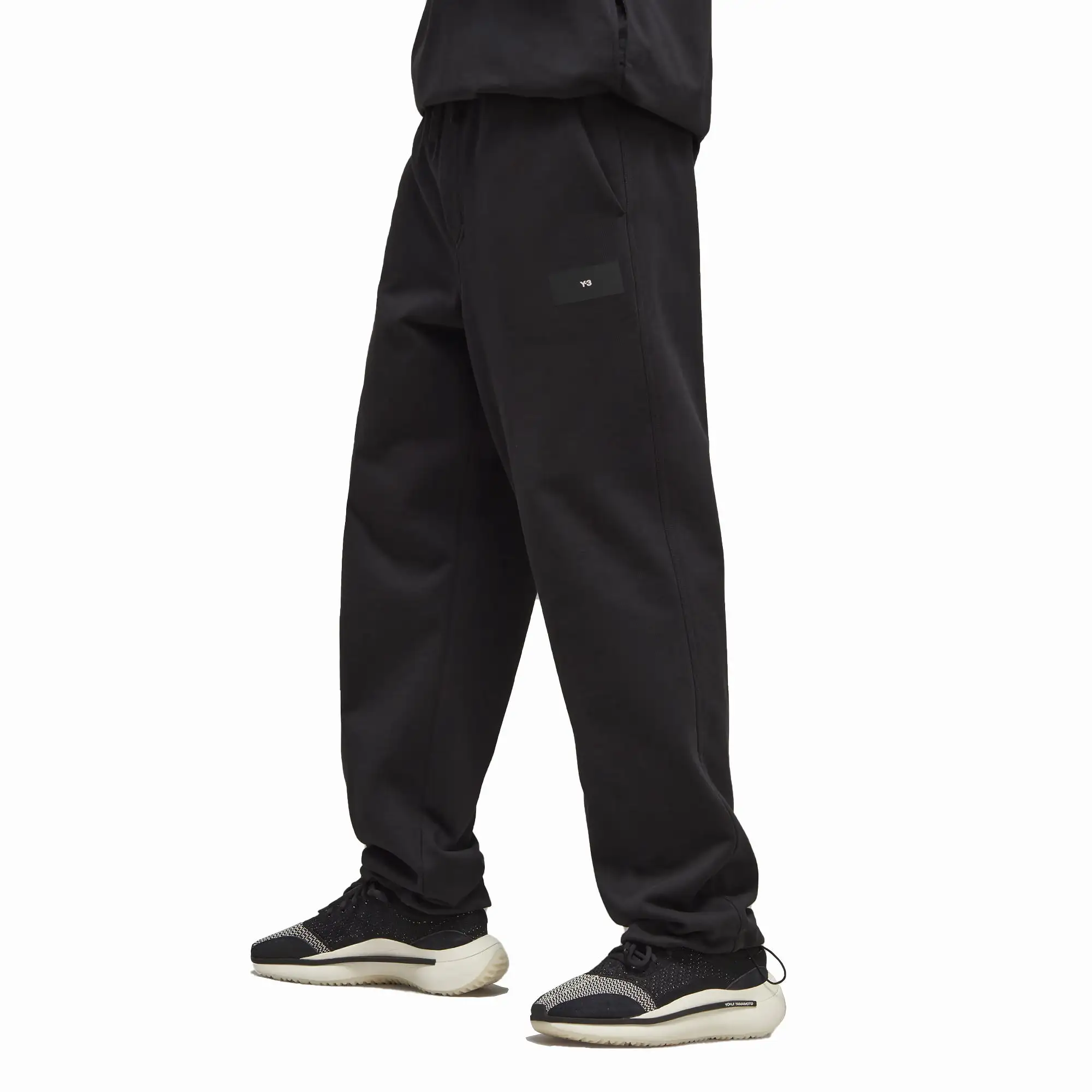 ORGANIC COTTON TERRY STRAIGHT PANTS 'BLACK'