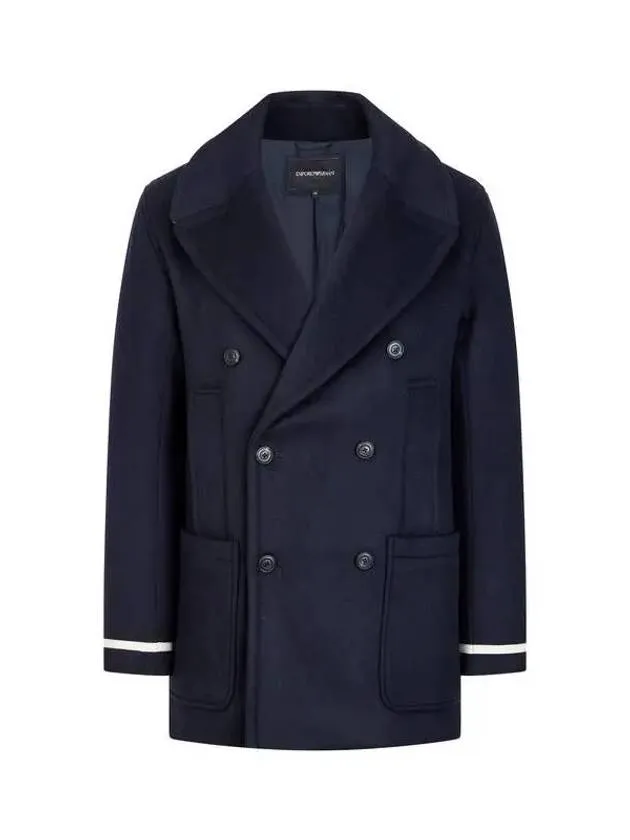 Overseas Station Season Big Chance 8 18 Men s Line Sleeve Double Wool Coat Navy 271668